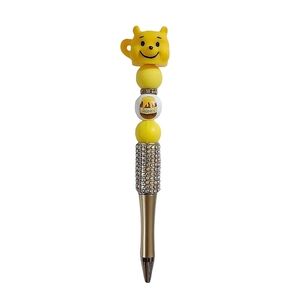 Winnie The Pooh Bling Beaded Ballpoint Twist Pen Topper Yellow